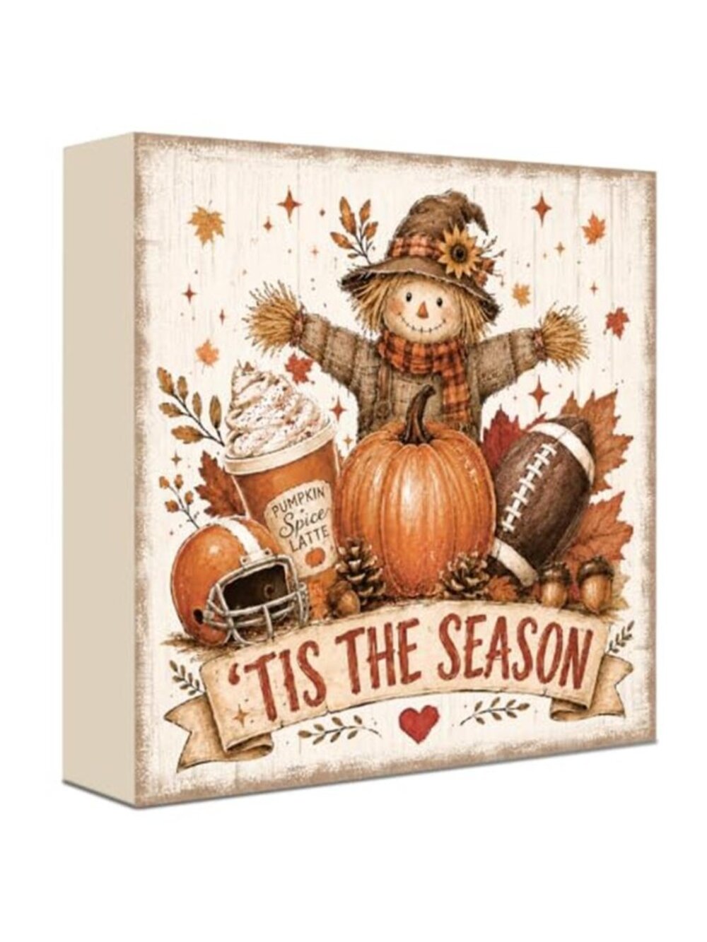 Fall Decorations for Home Football Pumpkin Wood Sign Fall Wall Shelf Decor